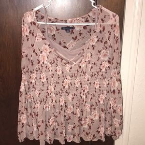 Floral print long sleeve shirt
